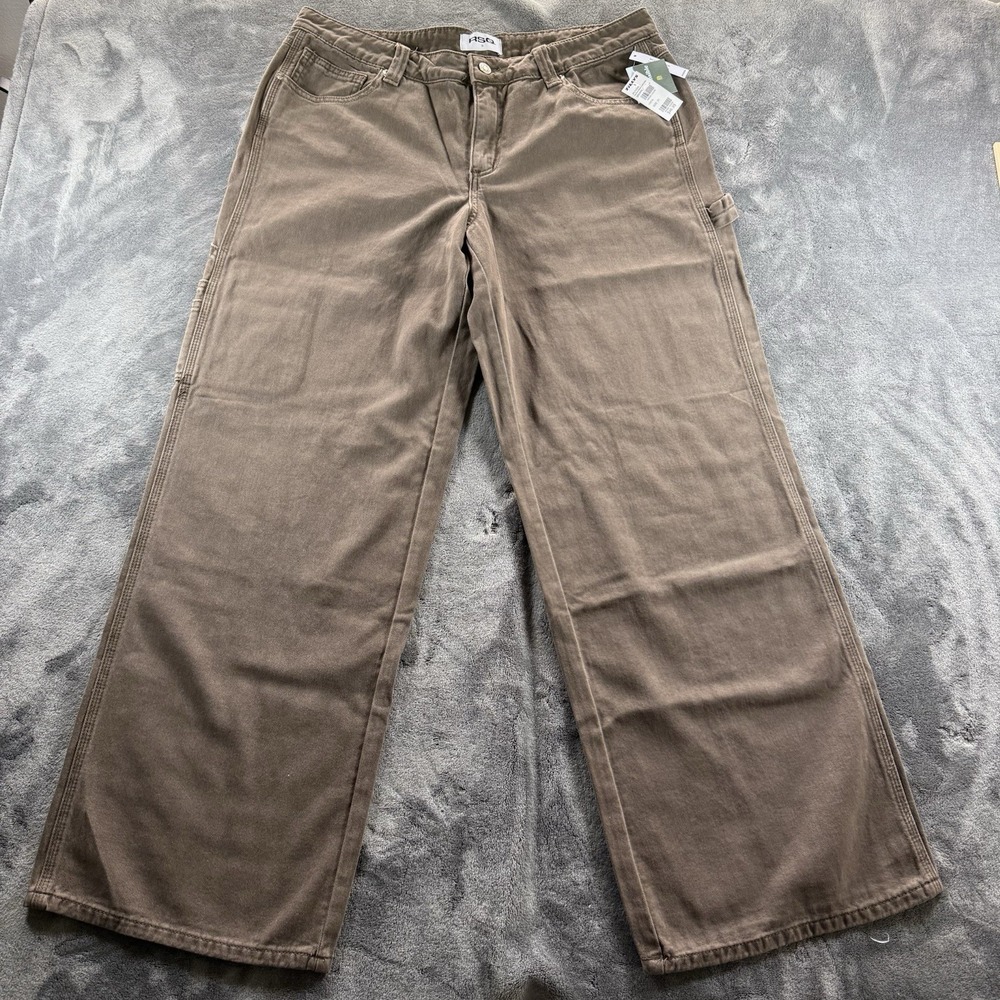 RSQ Womens Carpenter Pants Brown Baggy Wide Leg Size 31